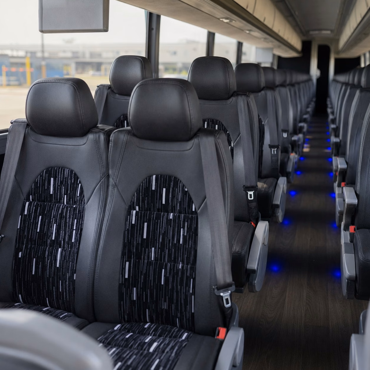 56 passenger charter bus inside